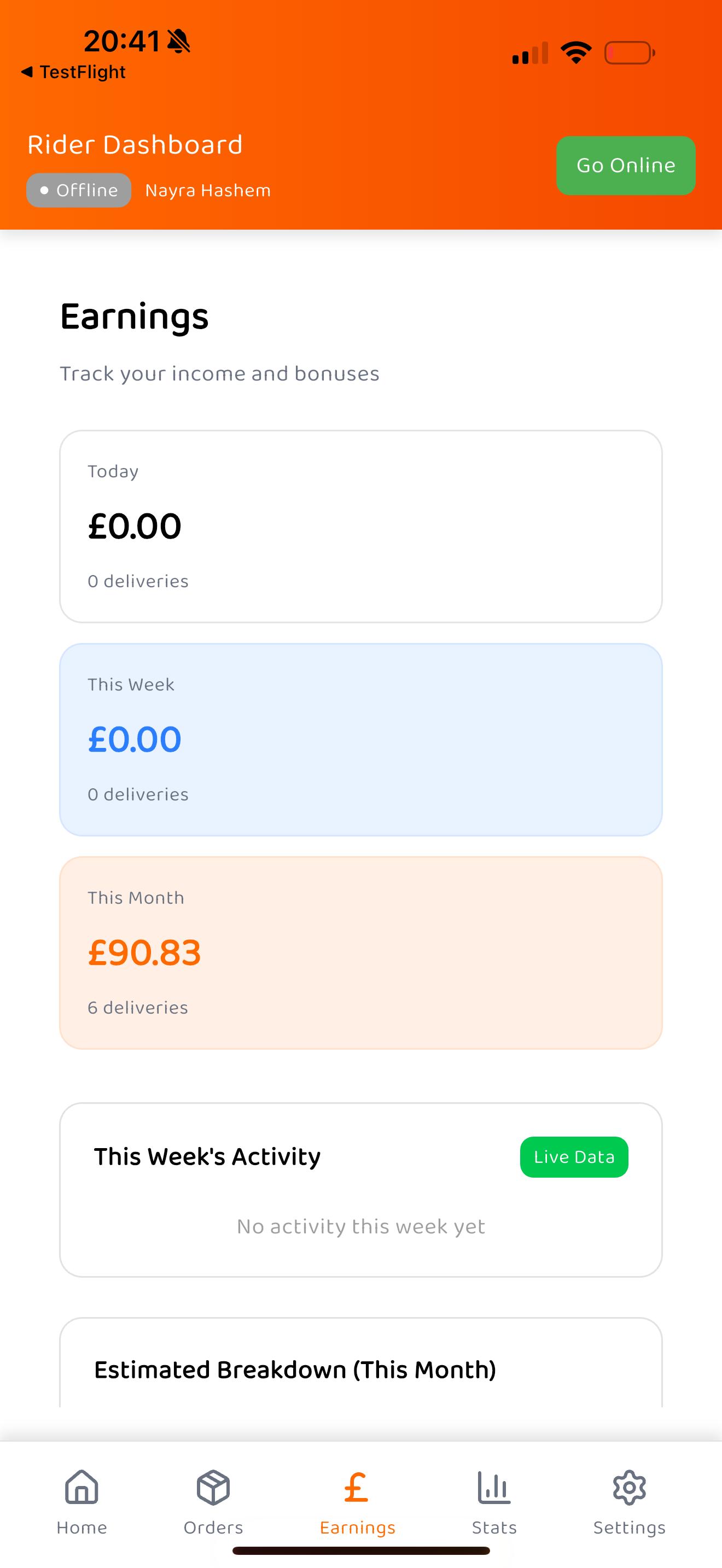 App interface